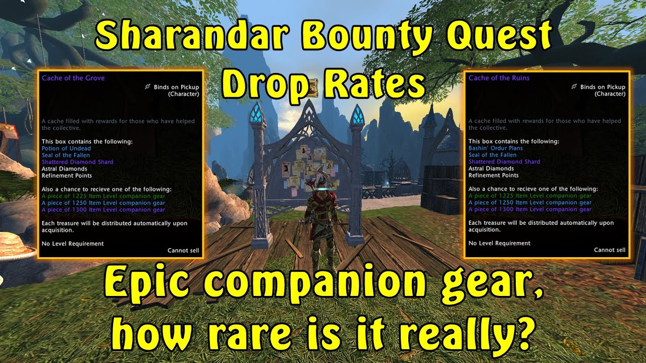 Neverwinter Sharandar Bounty Quest companion gear drop rates! YouTube