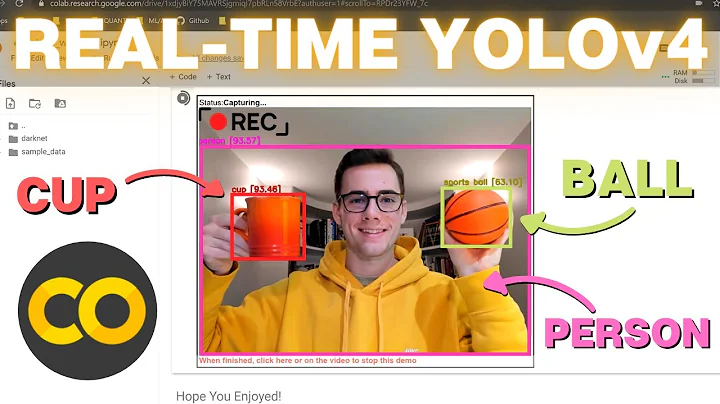 Real-tids YOLOv4 Objektdetektion på webbkamera i Google Colab