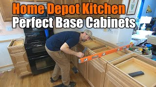 Home Depot Kitchen Remodel | Day 3 | Perfect Base Cabinets | THE HANDYMAN |