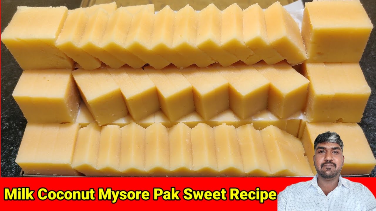 Milk Coconut Mysore Pak Sweet Recipe in Tamil | how to make Mysore pak | Ghee Mysore pak Recipe