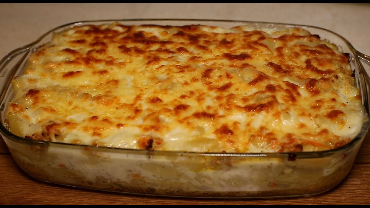 Мясная запеканка с макаронами и соусом Бешамель. Супер вкусно!