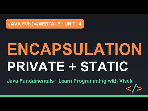 Java Fundamentals: Encapsulation: Private Fields, Public Doors | Unit 14