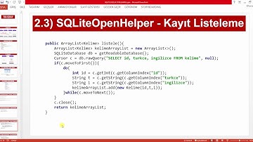 Android Studio - SQLite ile Sözlük Uygulaması (1.Bölüm)