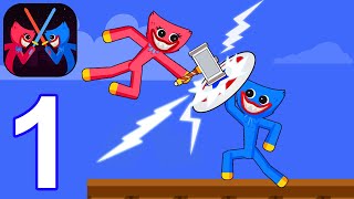 Poppy Stickman Fighting - Gameplay Walkthrough Part 1 All Levels 1-7 (Android,iOS) screenshot 1