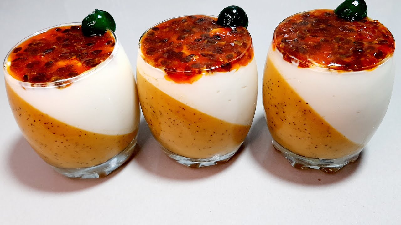 Panacota de maracuyá exquisito y fácil de hacer ideal para negocio