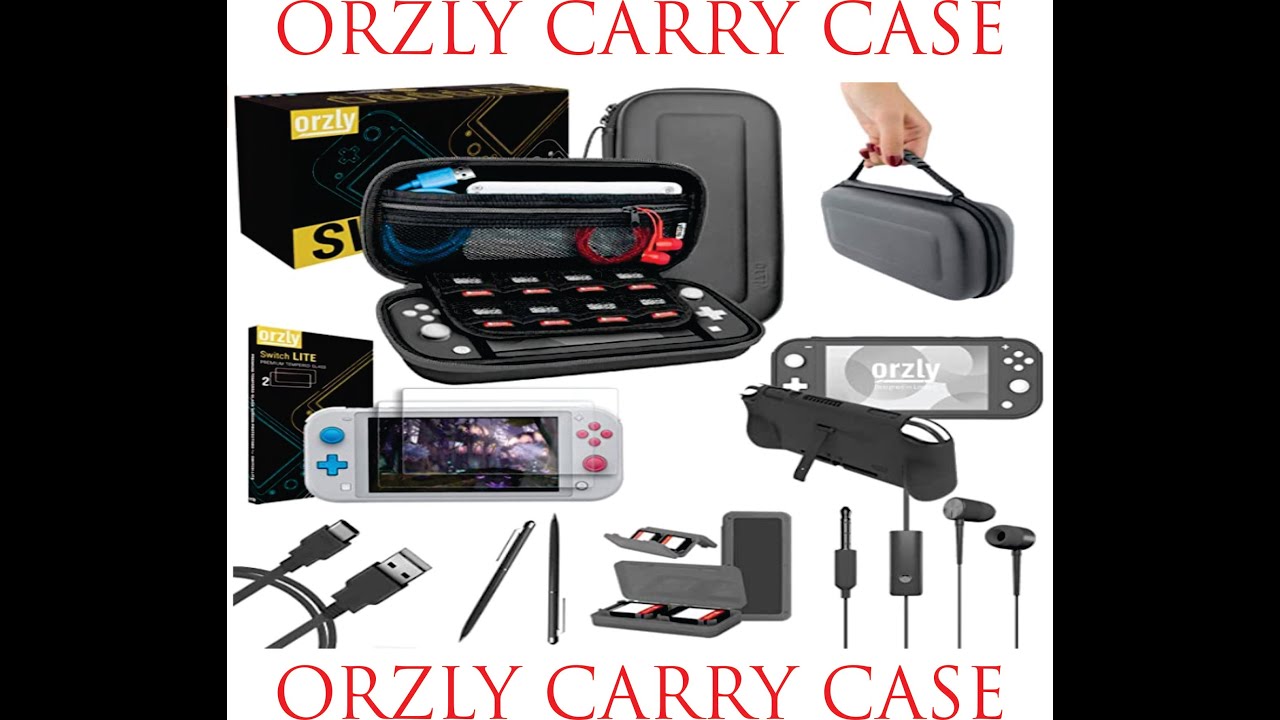 orzly carry case Accessories Bundle   Case & Screen Protector for Nintendo Switch Lite Console, USB