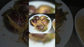 भरली वांगी सोपी रेसिपीStuffed Brinjal Easy Recipe #youtubeshorts #eggplant #brinjal #वांगी #बैंगन