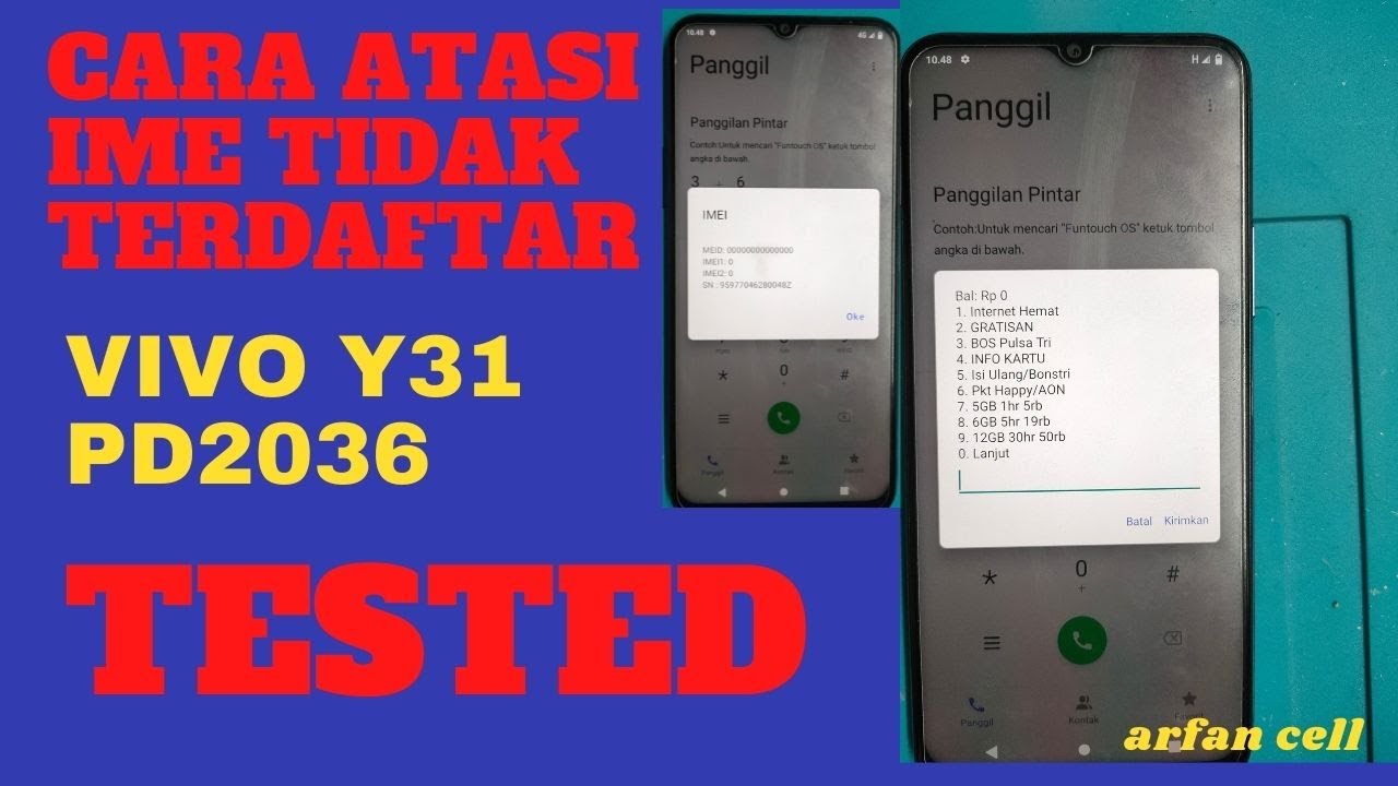 Cara atasi ime VIVO Y31 PD2036 ime tidak terdaftar