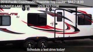 This 2016 Pacific Coachworks Powerlite Toy Hauler 24FBXL is for sale in BONNEY LAKE, WA 98391 at James at Sunset RV. 