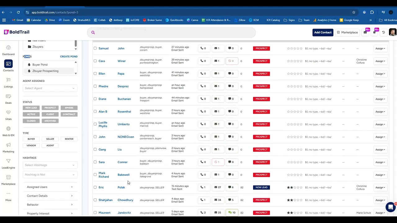 New Buyer Leads in Zbuyer Prospecting Pond