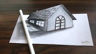 رسم بيت ثلاثي الابعاد - YouTube