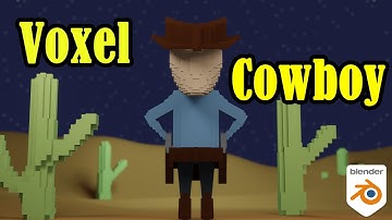 Modeling Cowboy Voxel Character || Blender