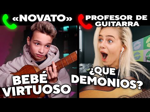 GUITARRISTA FINGE SER UN NIÑO NOVATO EN UNA LECCIÓN DE GUITARRA BROMA