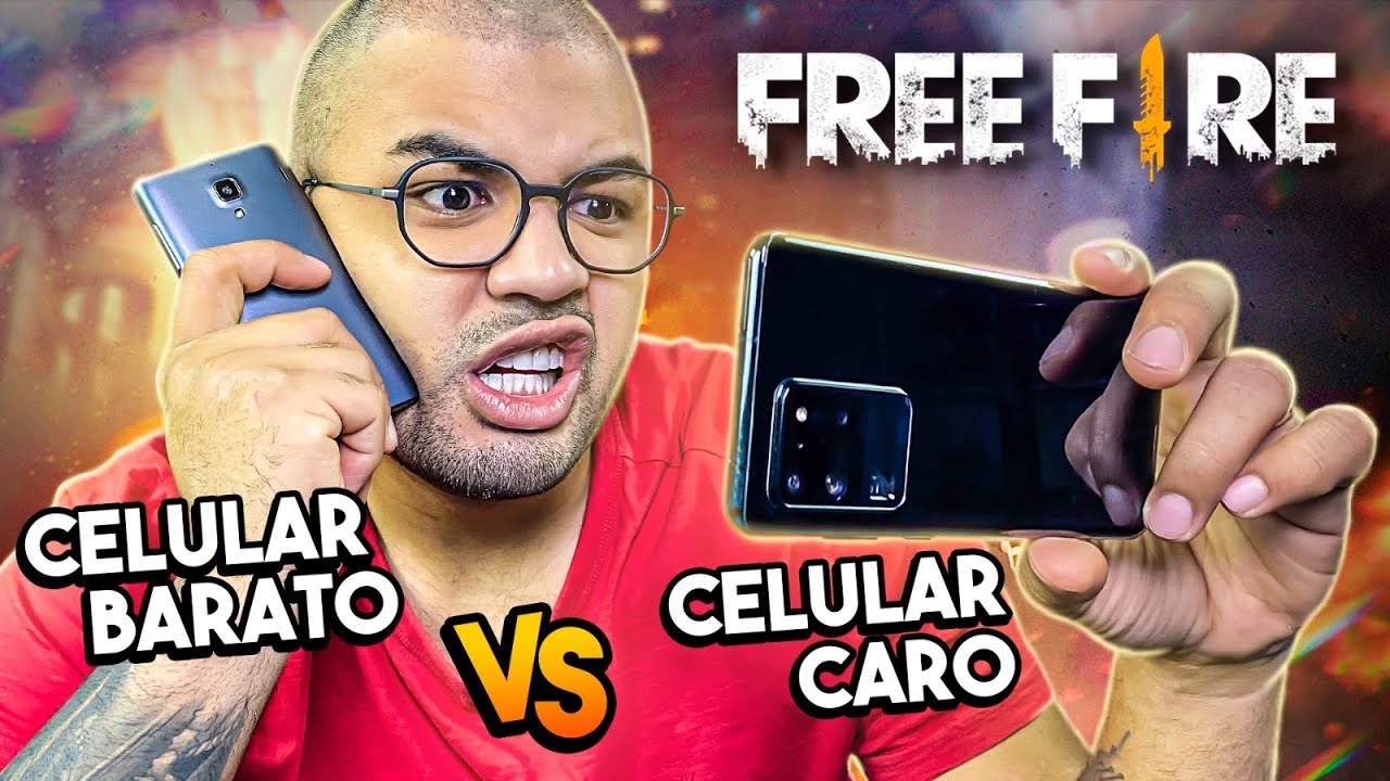 CELULAR DE R$ 100 VS CELULAR DE R$ 8.000 - DESAFIO FREEFIRE! 