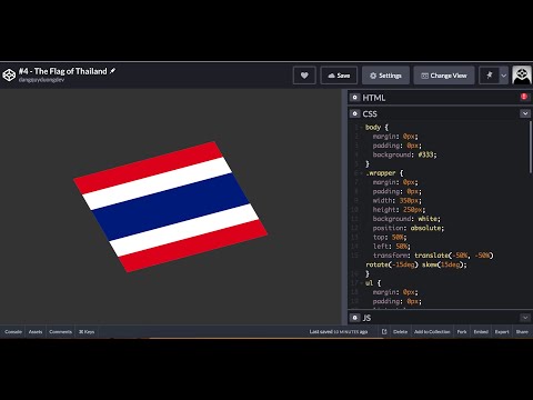 #4 - The Flag of Thailand - HTML/CSS Tutorial for Beginners