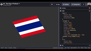 #4 - The Flag of Thailand - HTML/CSS Tutorial for Beginners screenshot 1