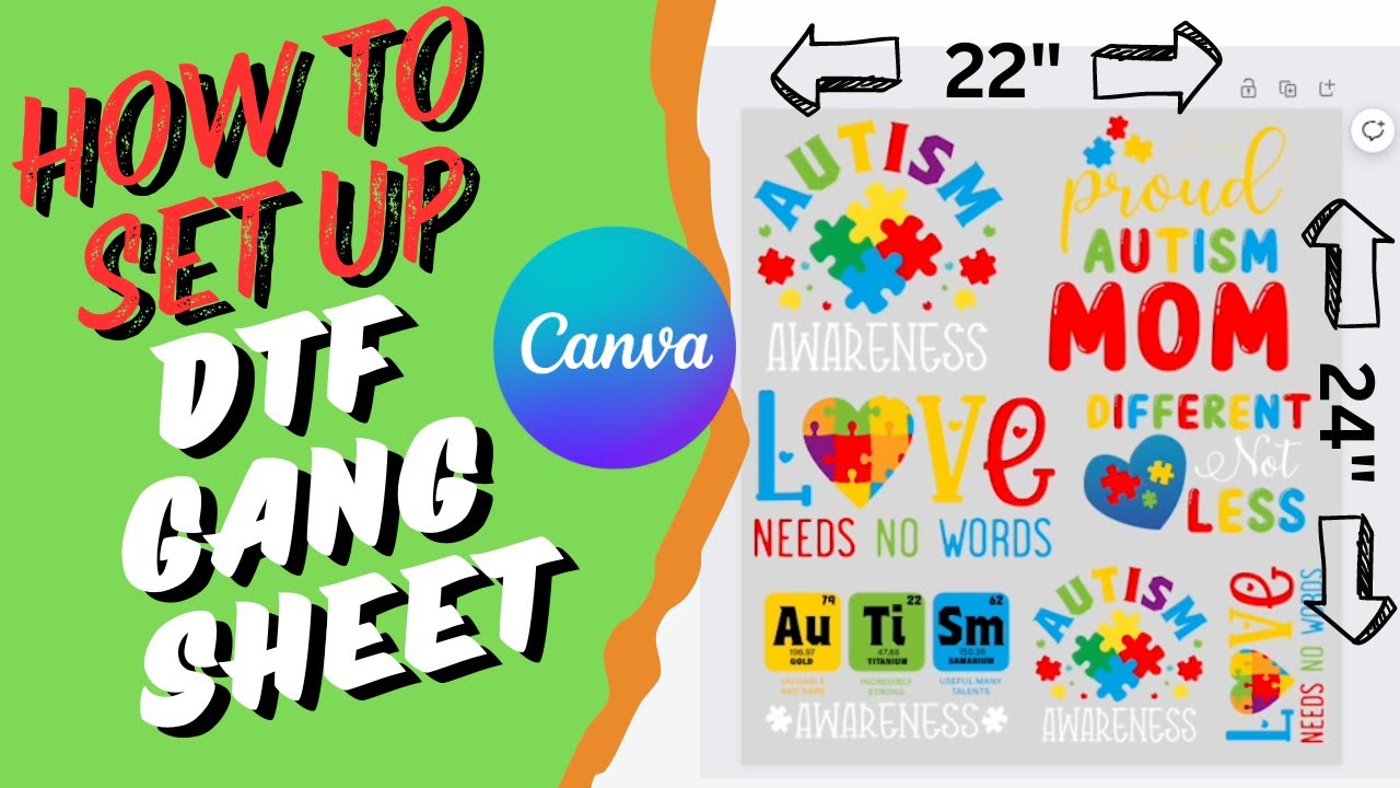 Canva Edition: How to set up a DTF Gang Sheet Tutorial 2024 - YouTube