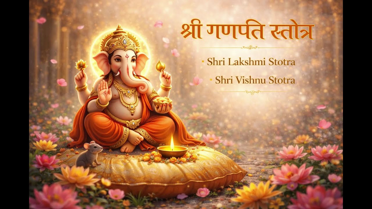 Shri Ganapati Stotra 🙏 Powerful Morning Prayer | Shri Lakshmi Stotra | Shri Vishnu Stotra