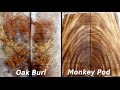 Resawing Guitar Tops - Spalted Oak Burl & Monkey Pod