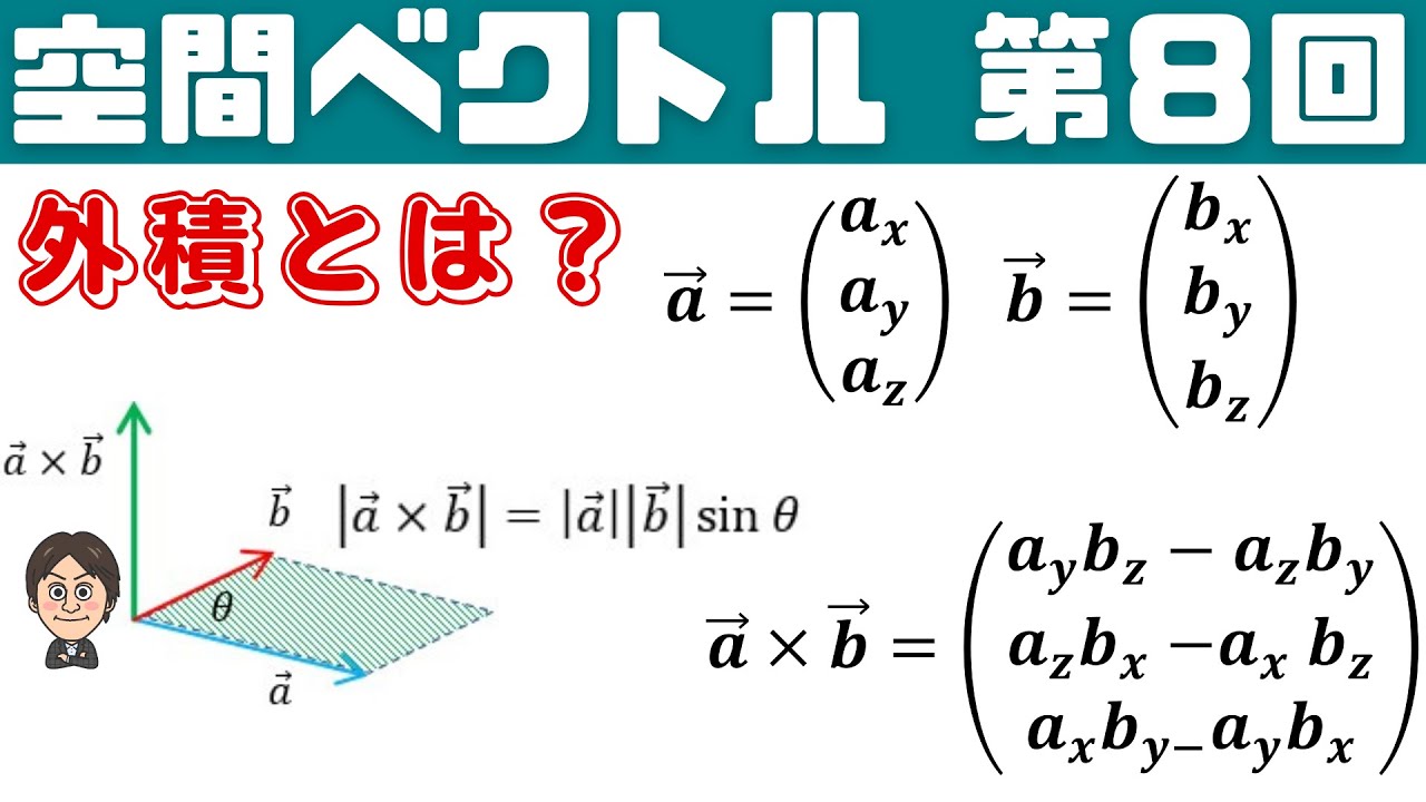 【空間ベクトル】外積とは何か？！ 第8回