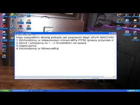 Minecraft Poradniki #3 Jak naprawić błąd Java...Virtual Machine