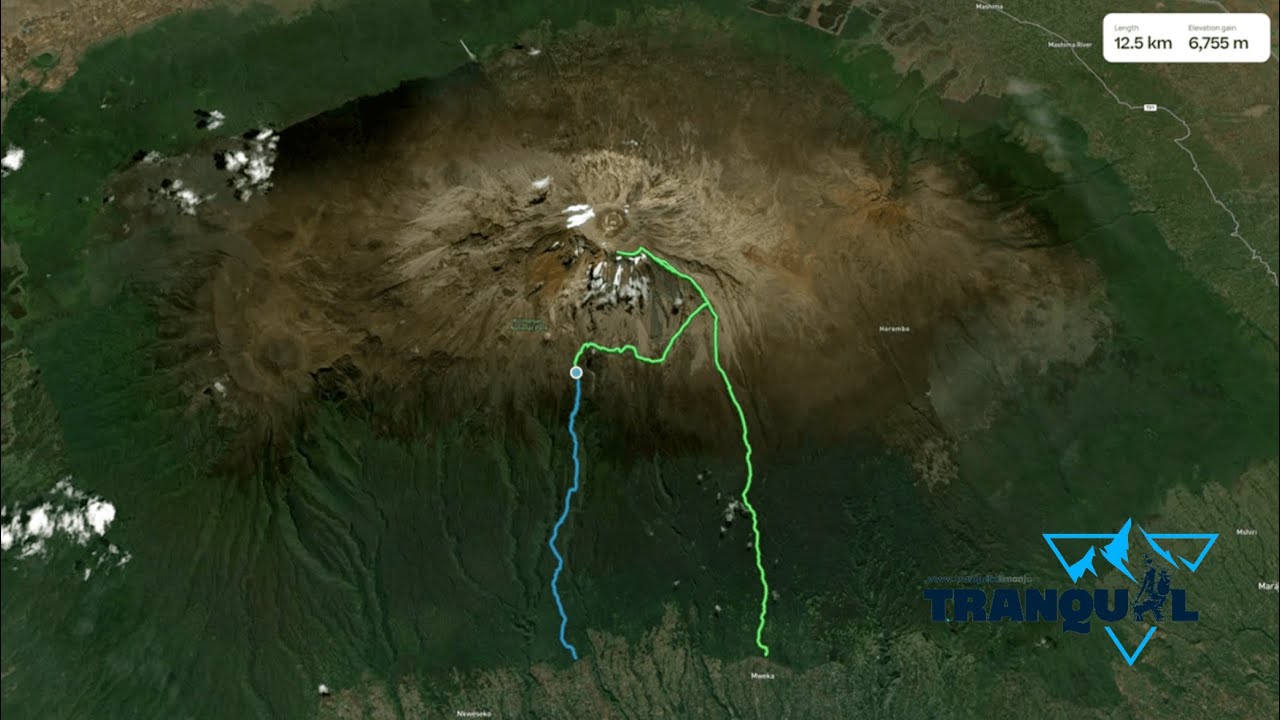 Marangu Route 6 Days Kilimanjaro Trek - Days by day itinerary with map