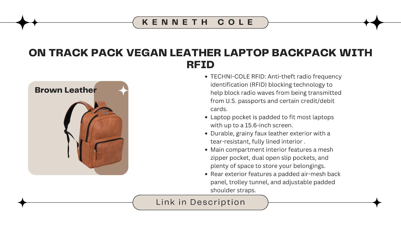 Stylish & Secure: Kenneth Cole Vegan Leather Backpack Review