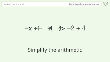 Solving Linear Inequalities: -4-x is Greater Than  -2