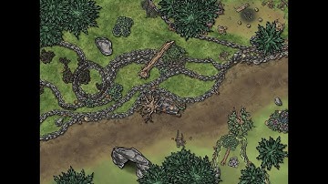 DND Battlemap Timelapse | Cliff Barrage