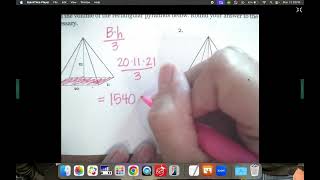 Pre-Alg PLP Lesson 5.4: Volume of a pyramid