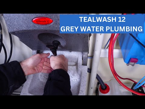 Tealwash 12V - grey water plumbing into canister DIN61 for off grid / shelter / RV / Camping / Truck