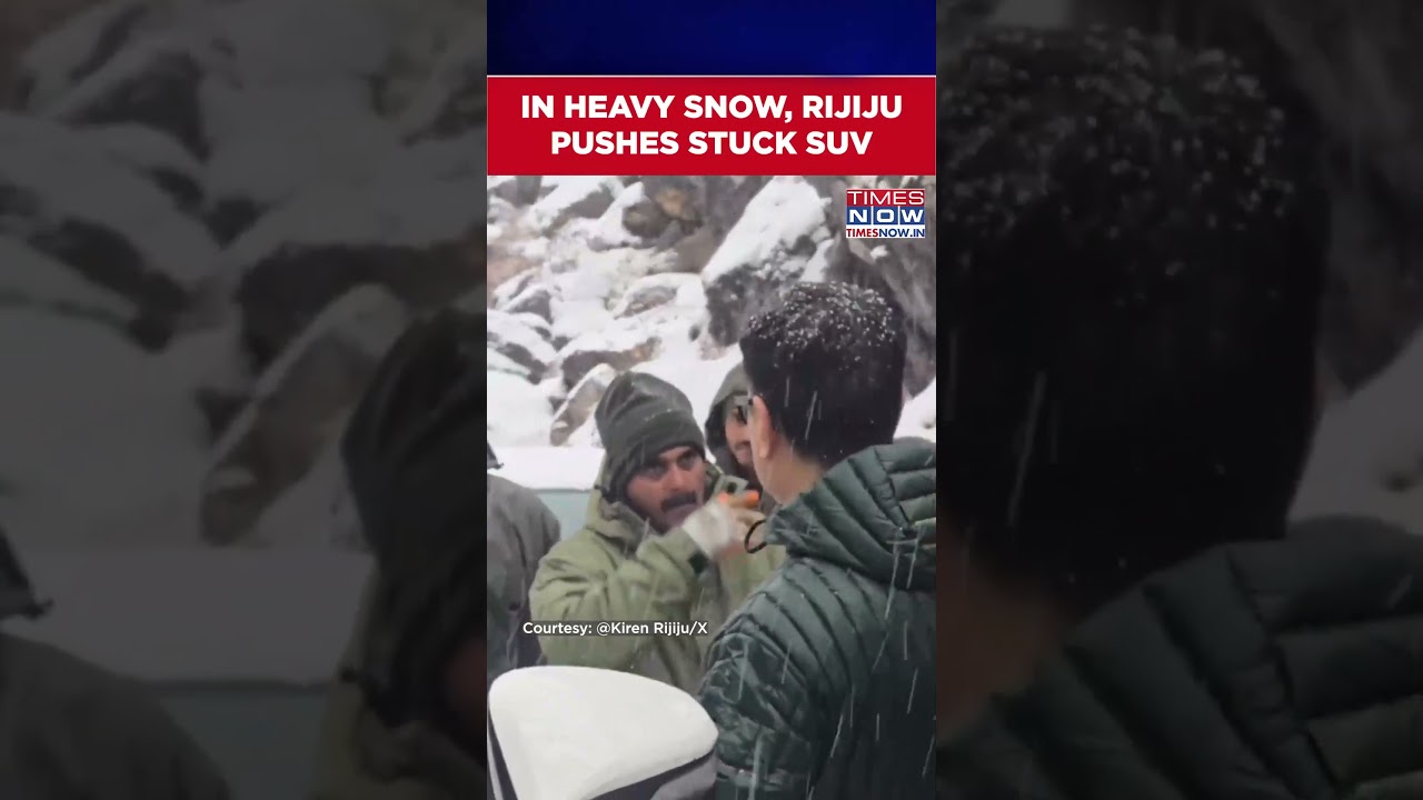 Rijiju Pushes Stuck SUV On Cam In Heavy Snow, Shares Video With This Message | 
