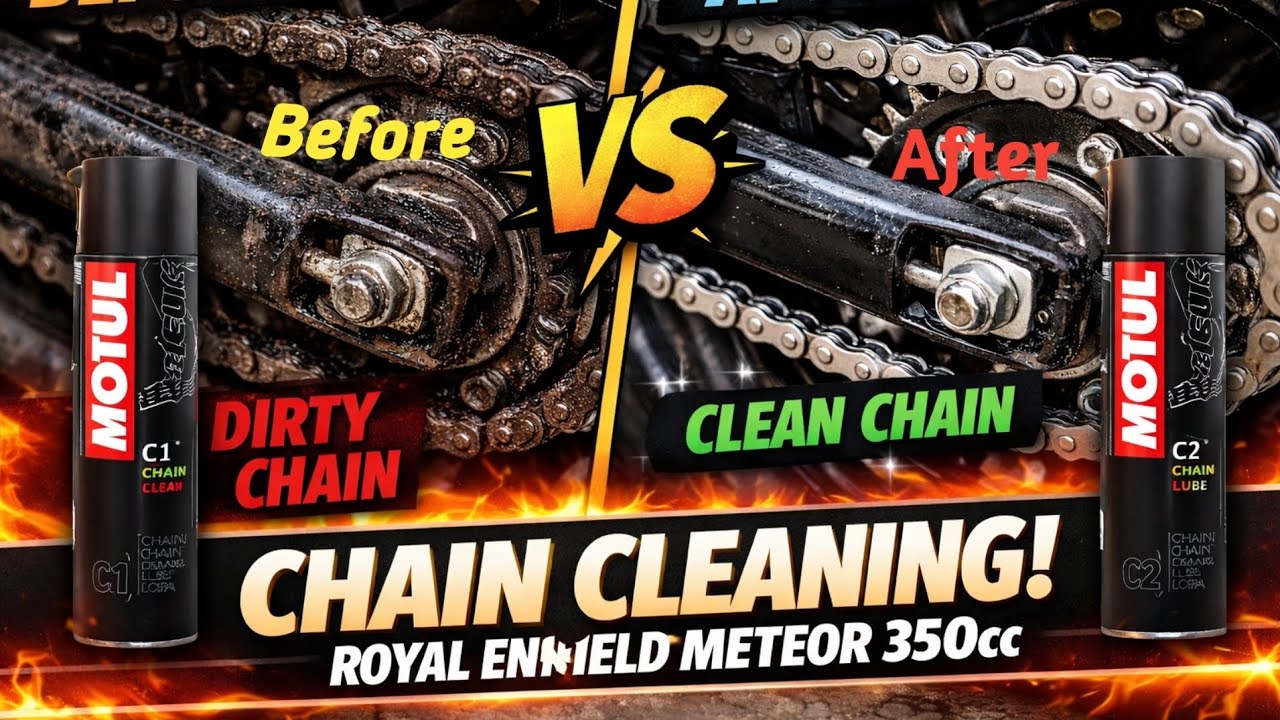 “Royal Enfield Meteor 350 Chain Cleaning at Home | Step by Step” Akash on meteor