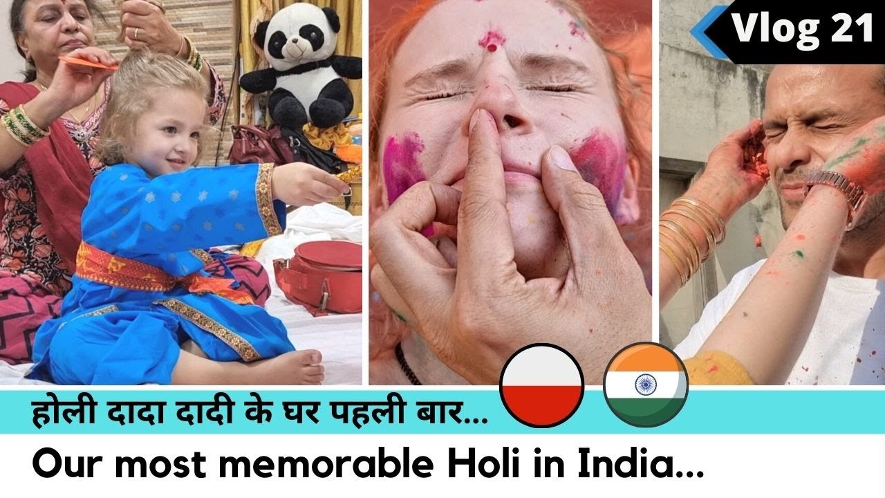 Mummy Papa play Holi with us ♥ | Karolina vlogs with Anurag