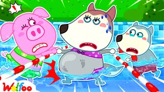 Mommy, Try Hard!  Wolfoo Takes Care of Mommy in Swimming Pool  Wolfoo Kids Cartoon