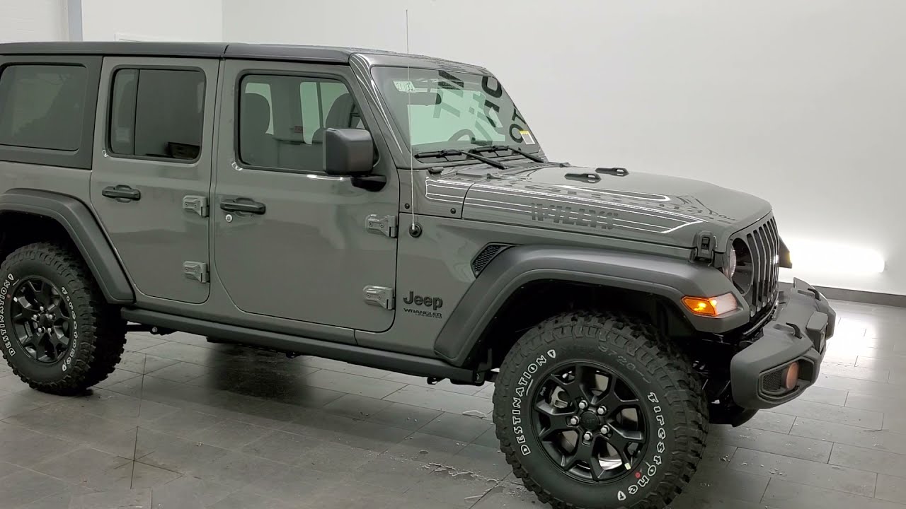 2021 JEEP WRANGLER UNLIMITED WILLYS SPORT ECODIESEL STING GRAY WALK AROUND  REVIEW  - YouTube