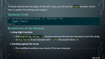 How to Check the End of a Cell Value Against an Array in Excel VBA