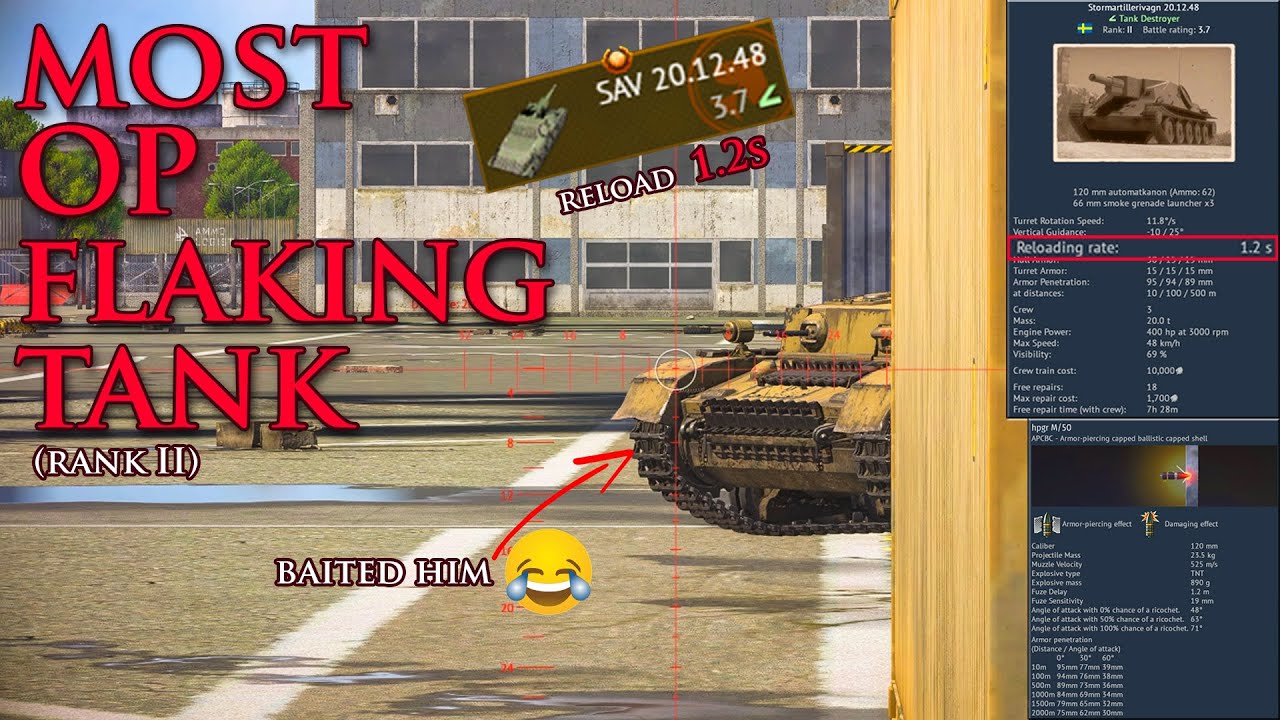 Watch This Most OP Flaking Tank Dominate In War Thunder 😱 |  Stormartillerivagn 20.12.48