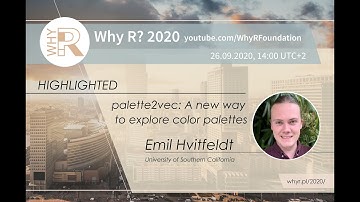 Why R? 2020 Highlighted - Emil Hvitfeldt - palette2vec: A new way to explore color paletttes