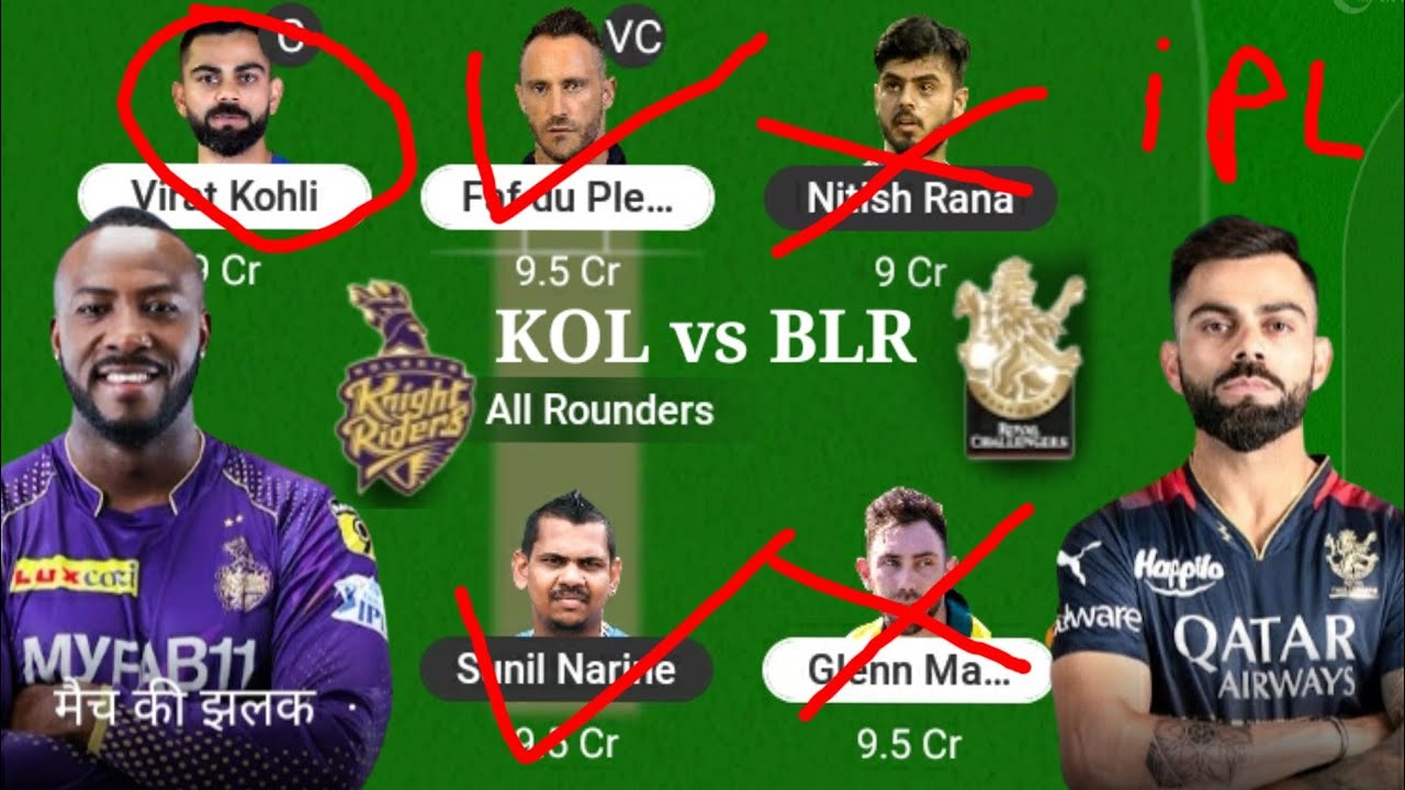 My 11 Circle Per Aaj Ki Team Tata IPL 2023 Kolkata Versis Bengaluru Aaj