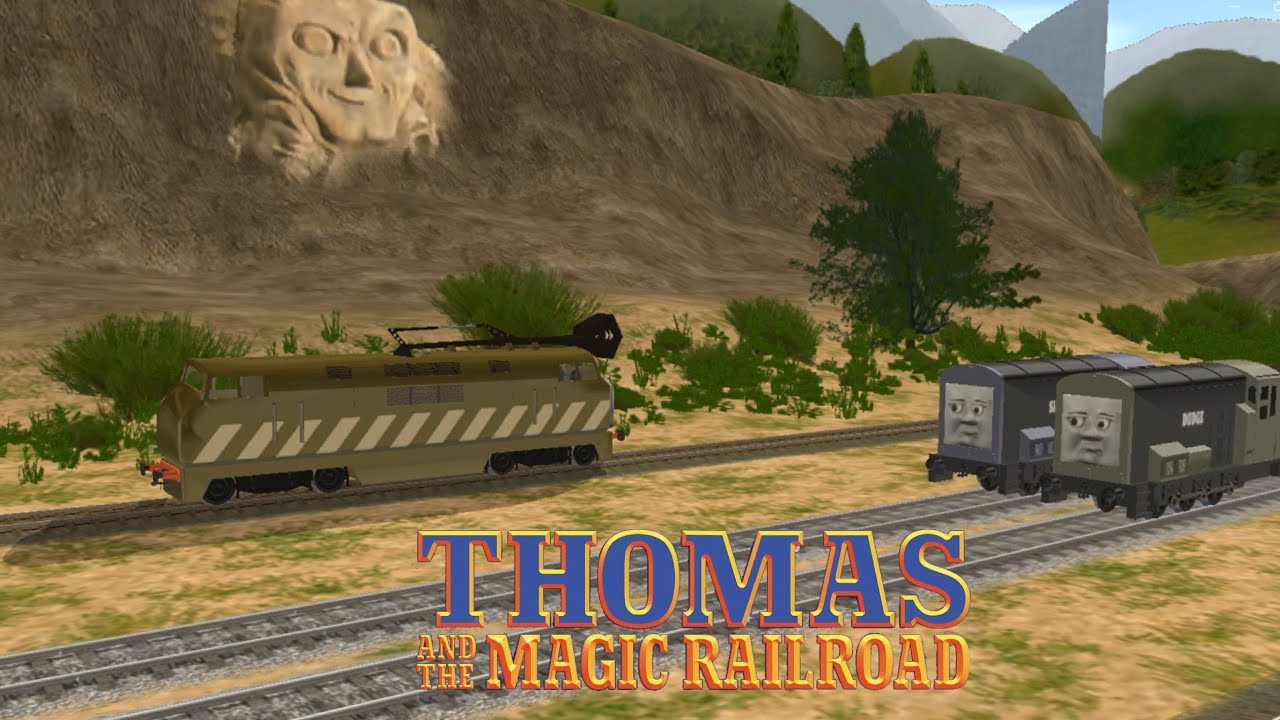 Diesel 10 and Splodge meeting Thomas and the Magic Railroad trainz remake (retro styled)