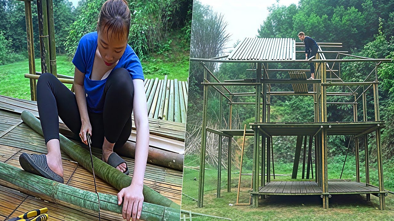 Traditional Bamboo Roofing: Single Women Building a Sustainable Bamboo House