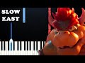 Bowser plays the underground theme song slow easy piano tutorial