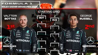 F1 2020 Sakhir Grand Prix Starting grid