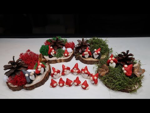 DIY Christmas Gnomes from polymer clay, Swedish Gnomes #1