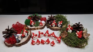 DIY Christmas Gnomes from polymer clay, Swedish Gnomes #1