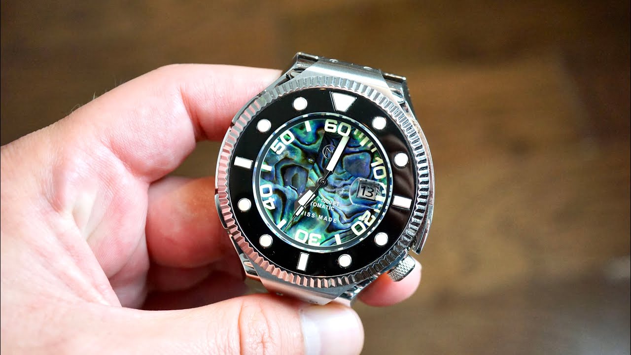 Nove Atlantean Automatic Swiss Made Watch Review Abalone Shell Dial