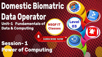 Level 3 Domestic Biometric Data Operator Unit-1 S-1 Power of Computing