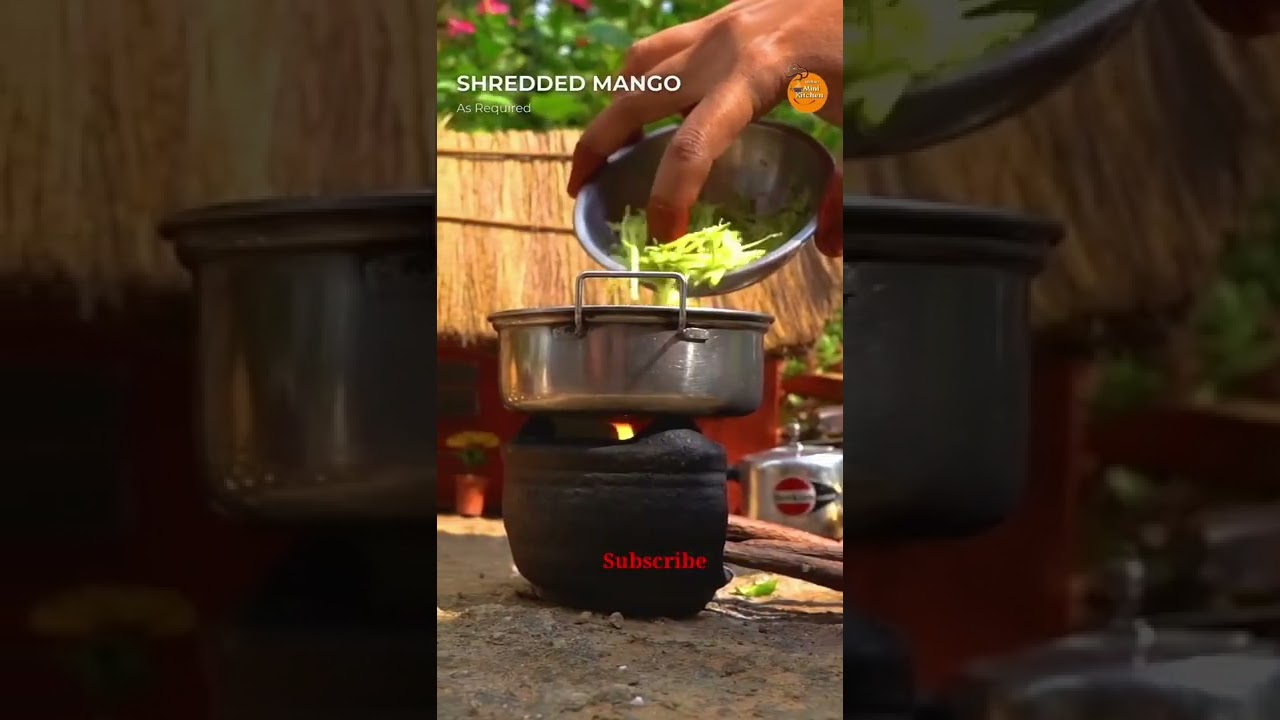Miniature real Cooking Green  mango fry rice 