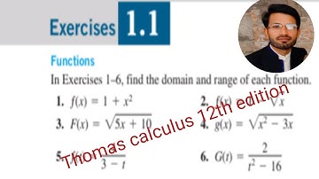 ||Thomas calculus 12th edition ||chapter#1||Exercise#1.1|| Q#1-6|| find domain and range ||
